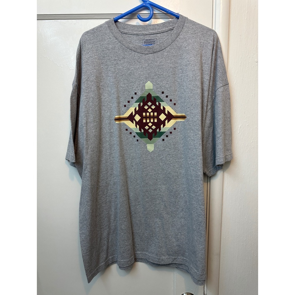 Pendleton Mens XXL Gray Southwestern Geometric Graphic T-Shirt Short Sleeve Tee